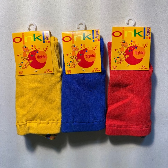 Oink Baby Tights Size 0-6 Age Up To 6 Months 3 Pair Multiple Colors NWT - Picture 1 of 2